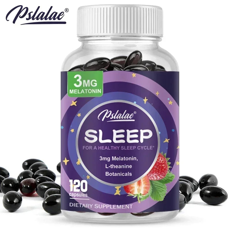 Melatonin 3 mg + L-Theanine Capsules – Sleep Support for Calm Mind & Restful Nights