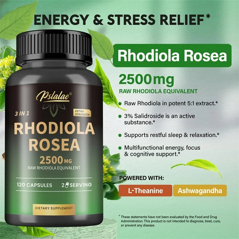 Adaptogenic Rhodiola Capsules – Energy, Focus & Performance Enhancer