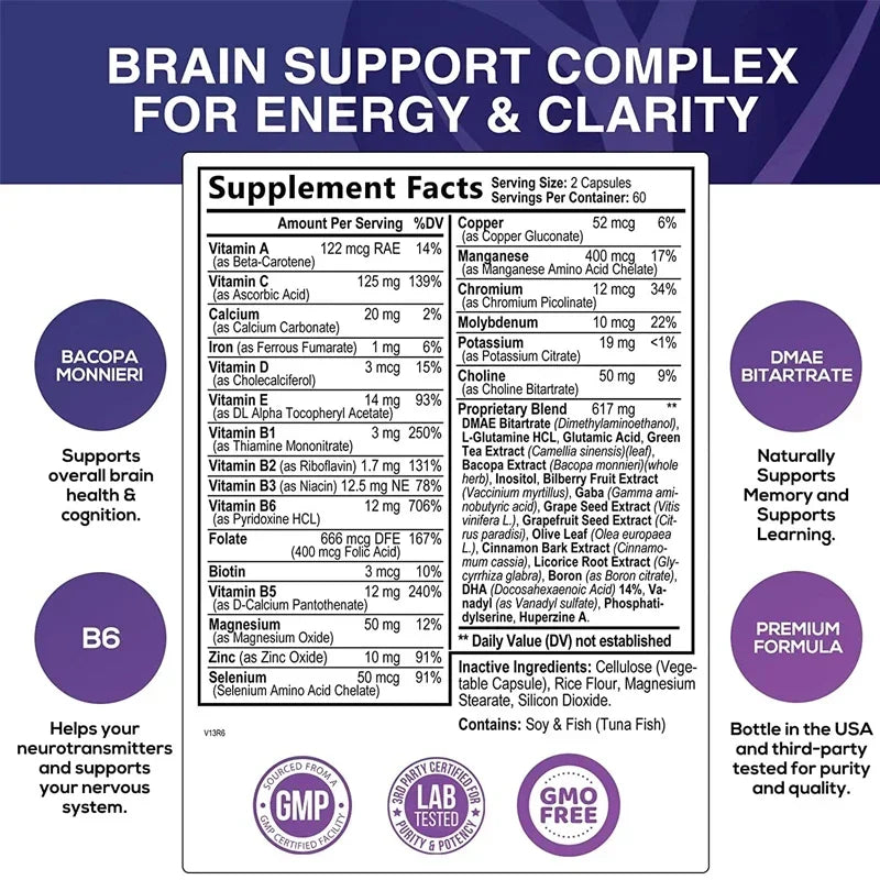 Nootropic Brain & Focus Supplement – Boost Memory, Clarity, and Cognitive Performance