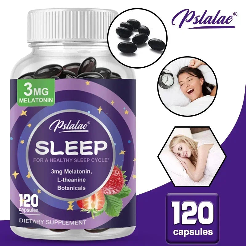 Melatonin 3 mg + L-Theanine Capsules – Sleep Support for Calm Mind & Restful Nights