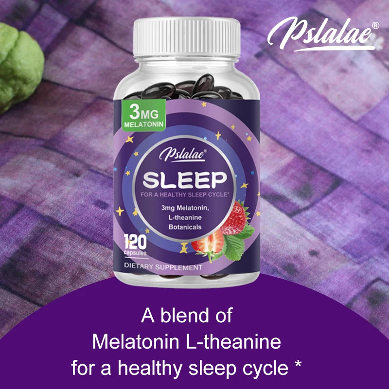 Melatonin 3 mg + L-Theanine Capsules – Sleep Support for Calm Mind & Restful Nights