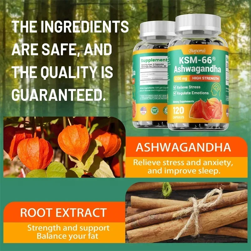 KSM-66 Ashwagandha Capsules – Relieve Stress, Improve Mood & Support Focus
