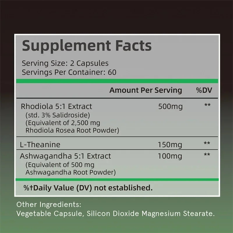 Adaptogenic Rhodiola Capsules – Energy, Focus & Performance Enhancer