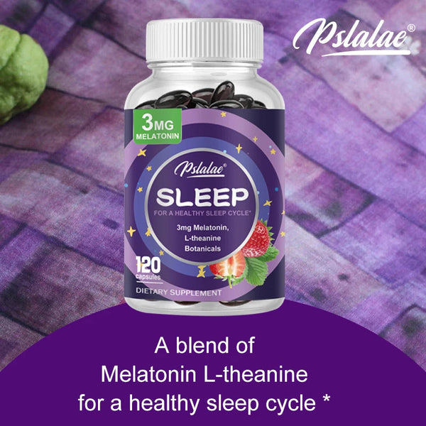 Melatonin 3 mg + L-Theanine Capsules – Sleep Support for Calm Mind & Restful Nights