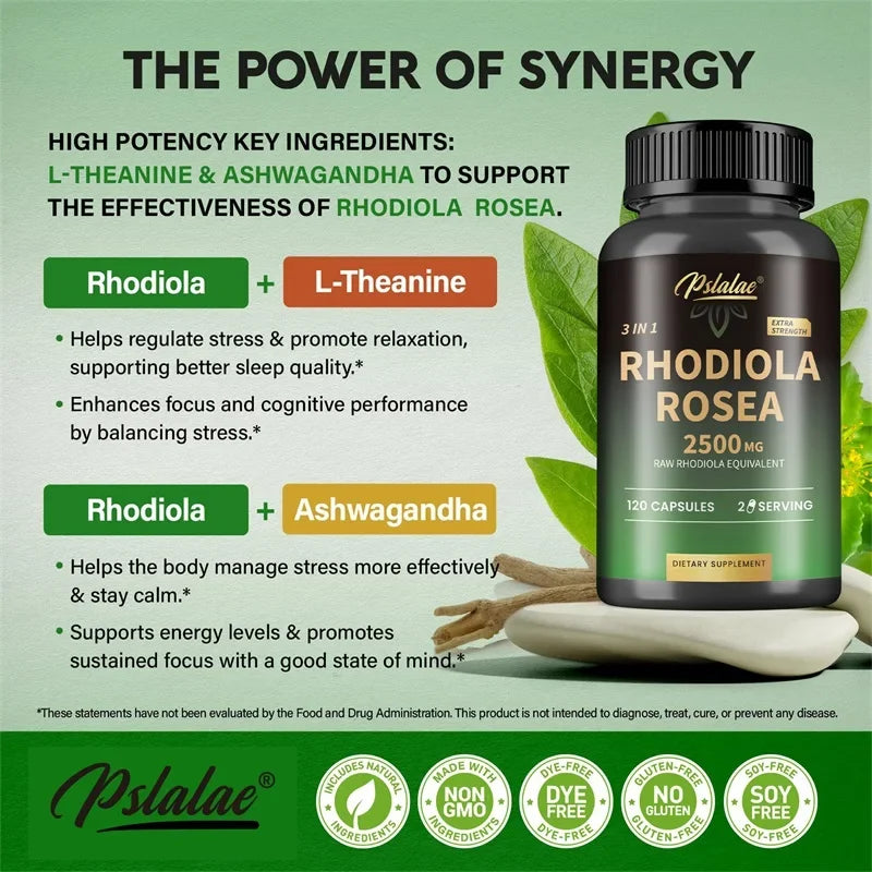 Adaptogenic Rhodiola Capsules – Energy, Focus & Performance Enhancer