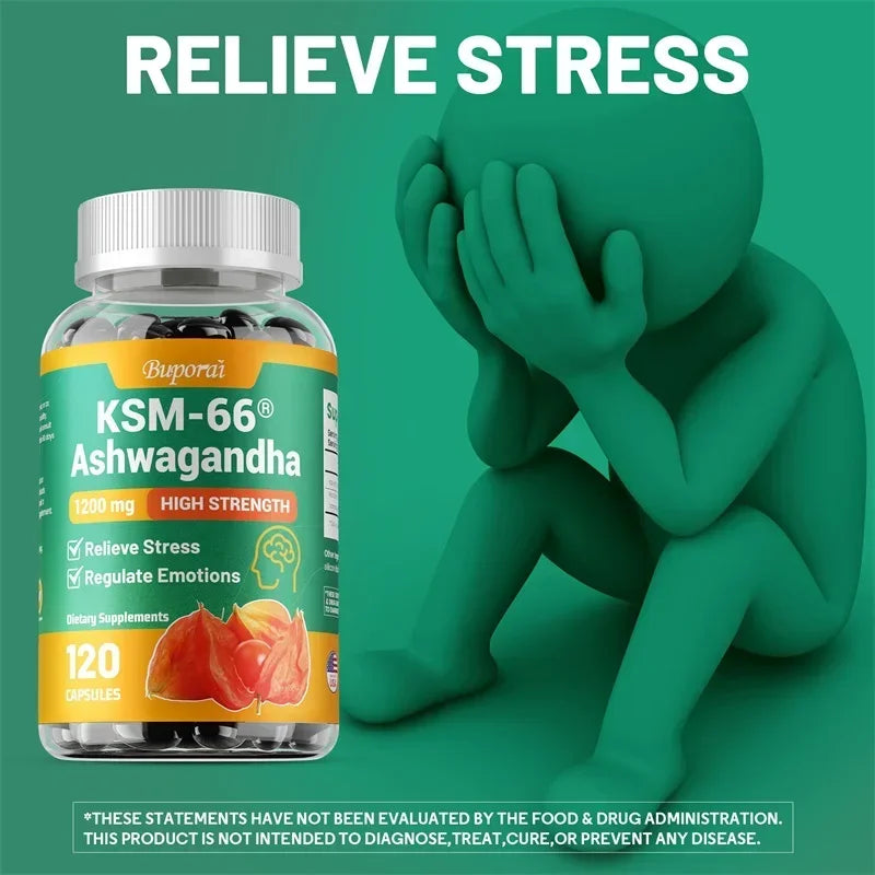 KSM-66 Ashwagandha Capsules – Relieve Stress, Improve Mood & Support Focus