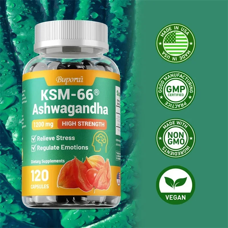 KSM-66 Ashwagandha Capsules – Relieve Stress, Improve Mood & Support Focus