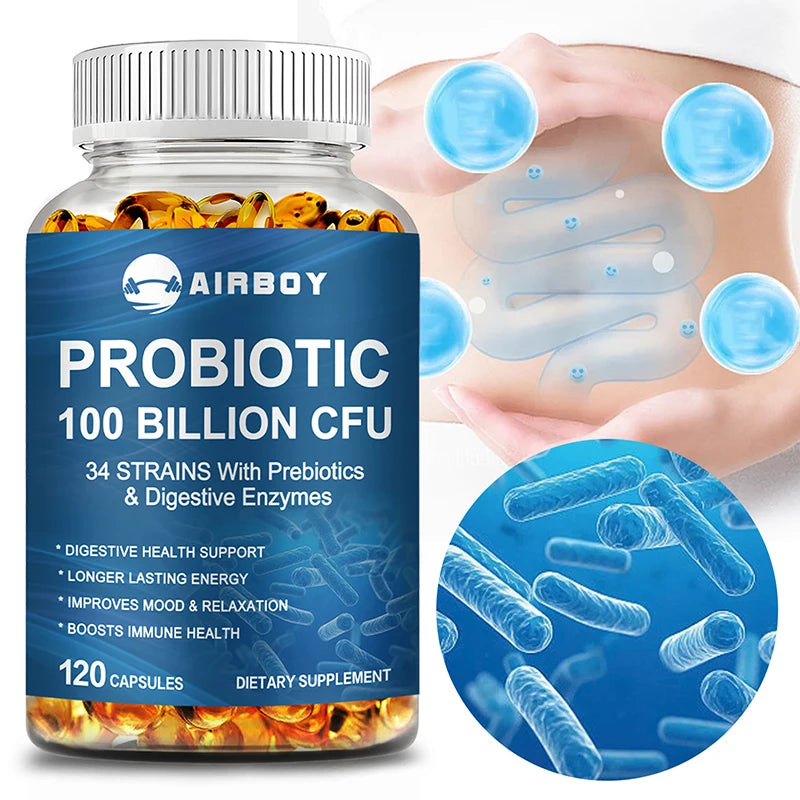 Probiotics 100 Billion CFU – Gut Health, Bloating Relief & Mood Support