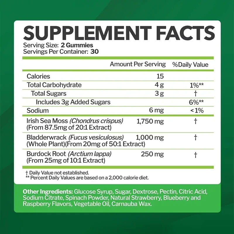 SeaMoss Complex with Burdock Root & Bladderwrack – Full-Body Detox & Immune Defense